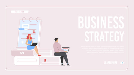 business strategy development flat landing page vector