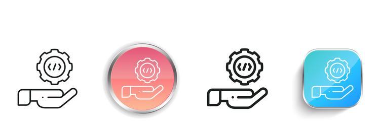 coding icon thin linear regular and button style vector image