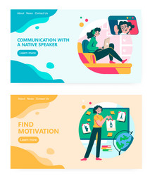 learn foreign language with native video call vector image