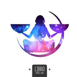 Libra Astrology Zodiac Card Vector Image