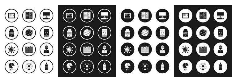 set computer monitor with keyboard and mouse vector image