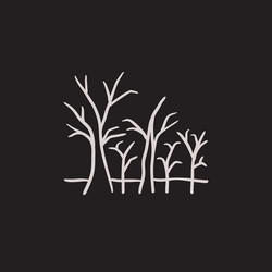 Tree with bare branches sketch icon vector