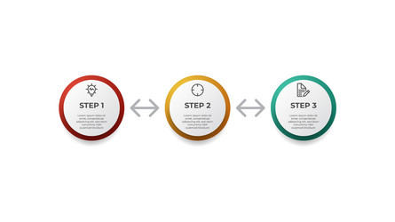 3 looping points steps diagram layout business vector image
