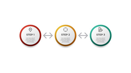 3 looping points steps diagram layout business vector