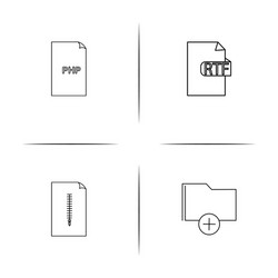 files and folders sign simple linear icon vector image
