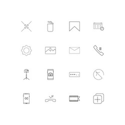 Interface linear thin icons set outlined simple vector
