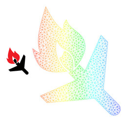spectrum net gradient fired airplane icon vector image