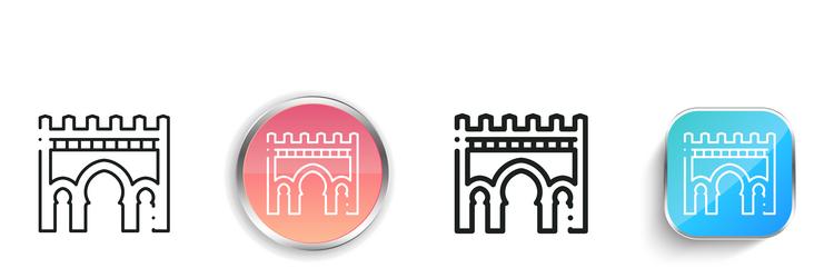 fes icon thin linear regular and button style vector image