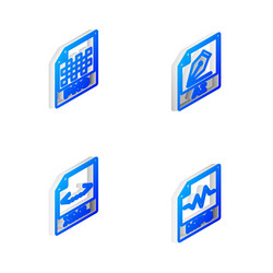set isometric line ai file document png xml vector image