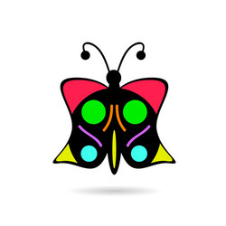 Butterfly icon in color vector