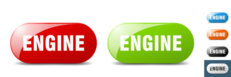 Engine button key sign push set vector