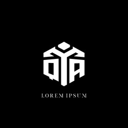 initial qa logo hexagon shape geometric style vector