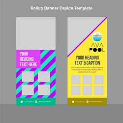 Neon Geometric Roll-Up Banner Vector Image