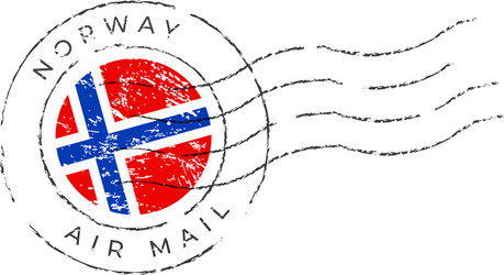 norway postage mark national flag stamp vector