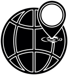 planet sphere with pointer location vector image