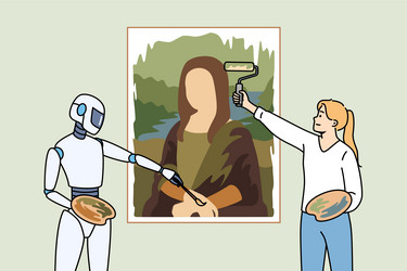 creation of artwork using ai and neural networks vector image