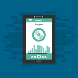 media player application app template with flat vector