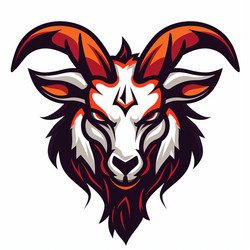 Aggressive Goat Head Sticker Vector Image