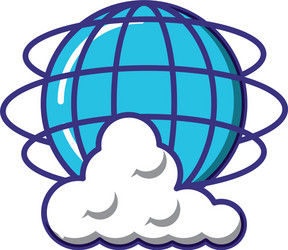 Cloud computing server with planet vector