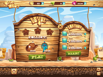 Wild West Game Task Level Display vector image