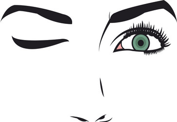 Young Woman's Expressive Face vector