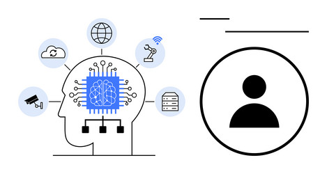 artificial intelligence and data integration vector image