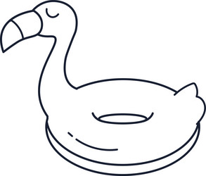 doodle flamingo shape pool ring vector image