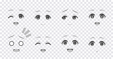 Set Cartoon Anime Eyes Male Female Stock Vector (Royalty Free) 1495232915