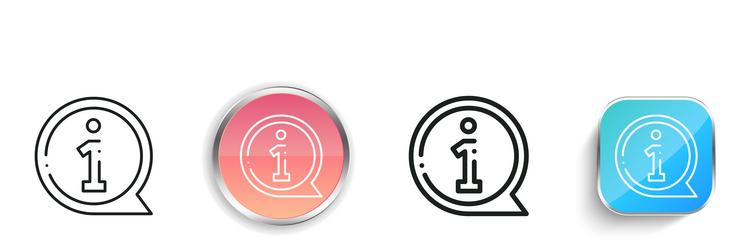 info icon thin linear regular and button style vector image