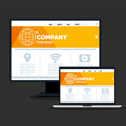 Mockup responsive web concept website development vector