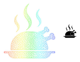 spectrum net gradient fried chicken aroma icon vector image