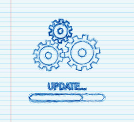 system software update or upgrade sketch icon vector