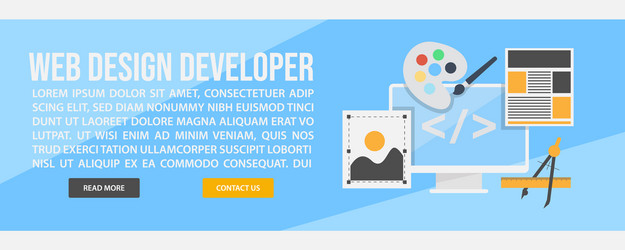 Web design and development banner template vector