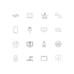 Web linear thin icons set outlined simple vector