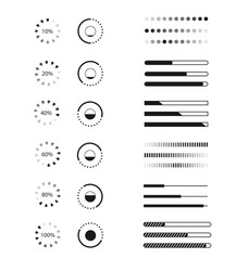 Web progress loader interface load icon upload vector