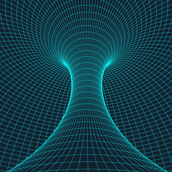 wireframe torus with connected lines and dots vector image