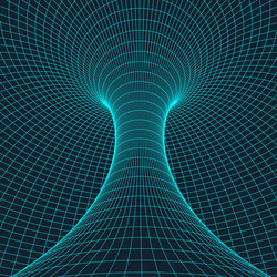 Wireframe torus with connected lines and dots vector