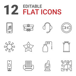 12 mobile icons vector