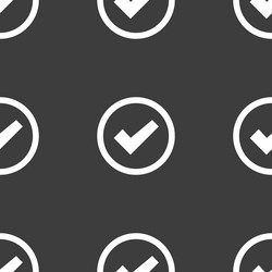 check mark web icon flat design seamless pattern vector image