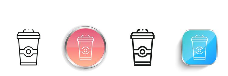 coffee icon thin linear regular and button style vector image