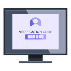 computer screen displaying verification code vector image