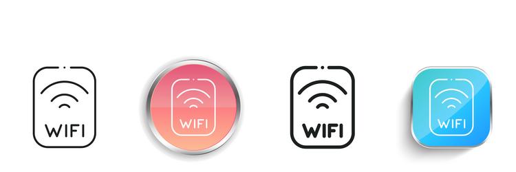 fi icon thin linear regular and button style vector image