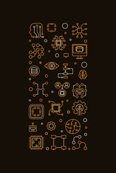machine learning technology ml concept thin line vector image