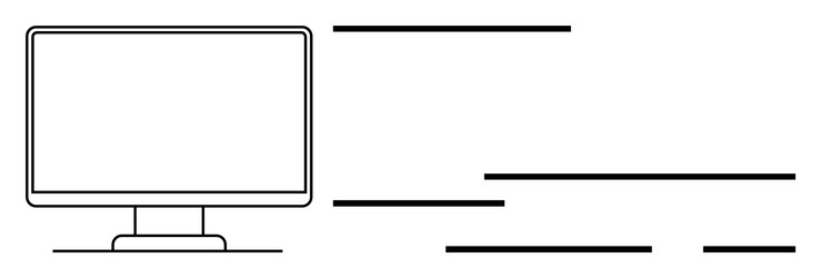 minimalist computer monitor with horizontal lines vector image