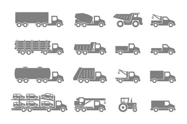 Different types of trucks Royalty Free Vector Image