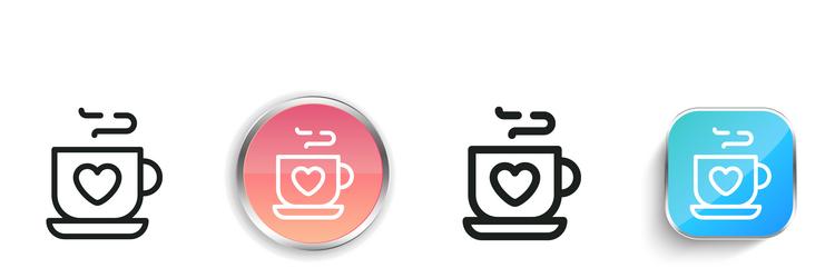 coffee icon thin linear regular and button style vector image