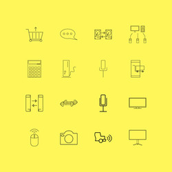 devices linear icon set simple outline icons vector