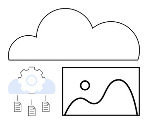 cloud-based data management with document vector image