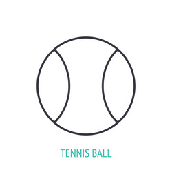 Tennis ball outline icon sports equipment vector