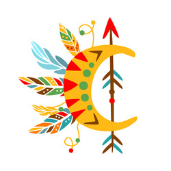 decorative object with arrow feathers vector image